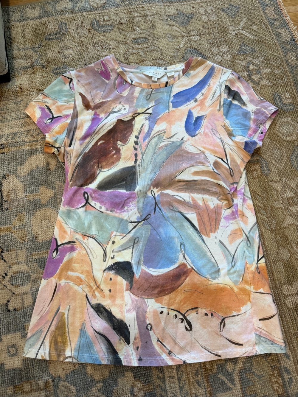 Ted Baker London Abstract Short Sleeve Shirt Size 2